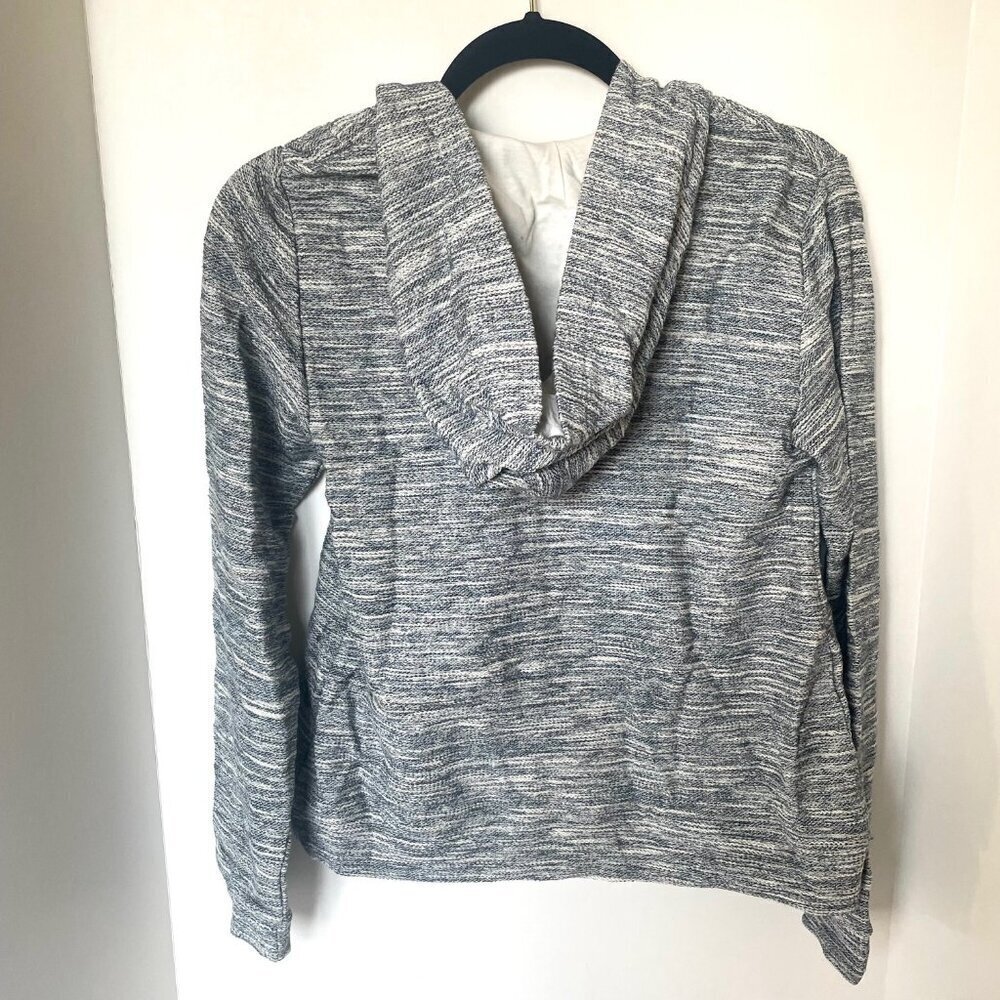 Anthropologie Moto Zip Hoodie Sweater Womens Extra Small Gray Cotton Crop Jacket - Picture 3 of 9